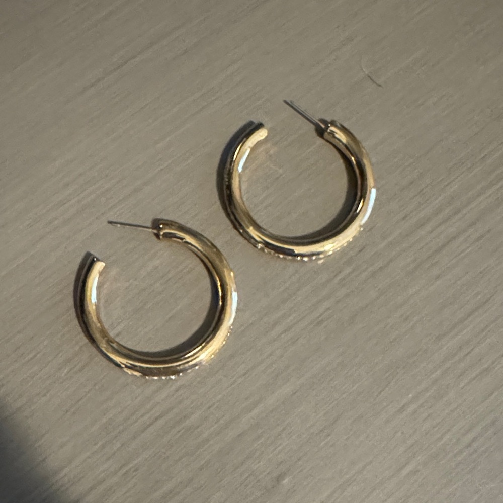BaubleBar Shiny Gold Hoop Earrings